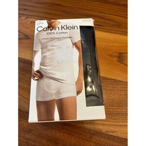 Open Box Calvin Klein Black 3 Pack 100% Cotton V Neck Men’s T-Shirt Size Small